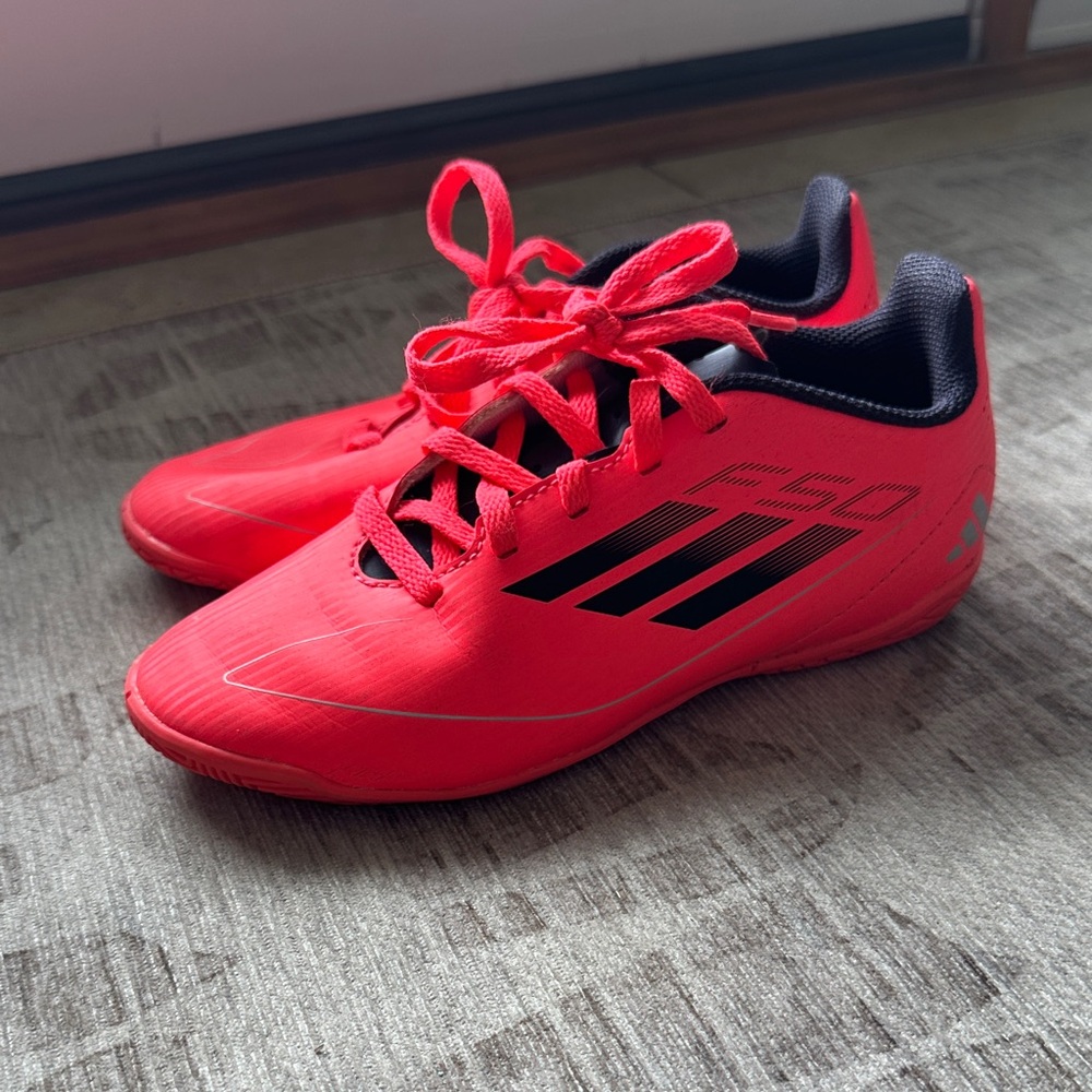 Kids Adidas Pink Indoor Soccer Shoes -